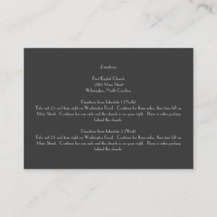 Moderne graue Monogramm-Richtungs-Einsatz-Karten Begleitkarte