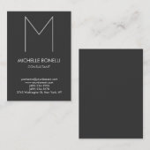 Moderne graue monogramm-stilvolle Visitenkarte (Vorne/Hinten)