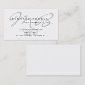 Moderne graue Monogramm-weiße Visitenkarte (Vorne/Hinten)