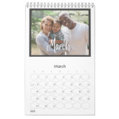 Moderne graue Multi-Foto Familie & Freunde maßgesc Kalender (Mär 2026)