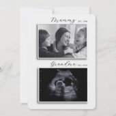 Moderne graue Mummy Pregnancy Reveal Ultraschall Einladung (Vorderseite)