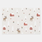 Moderne graue neutrale skandinavische Zuhause Schn Geschenkpapier Set (Vorderseite)