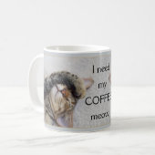 Moderne graue Niedliche Funny Cat Tasse (Vorderseite Links)