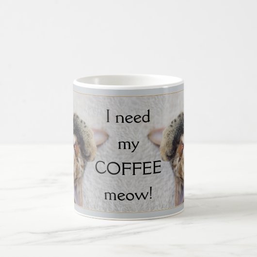 Moderne graue Niedliche Funny Cat Tasse (Mittel)