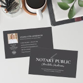 Moderne graue Notar-Foto Visitenkarte
