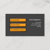 Moderne graue Orange Visitenkarte (Rückseite)