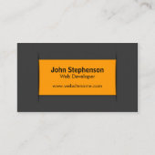 Moderne graue Orange Visitenkarte (Vorderseite)