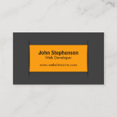 Moderne graue Orange Visitenkarte (Vorderseite)