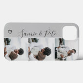 Moderne graue Paare benennen 3 Fotos Kollagengitte Case-Mate iPhone Hülle (Rückseite (Horizontal))