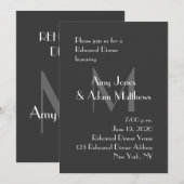 Moderne graue Proben-Abendessen-Einladung Einladung (Vorne/Hinten)