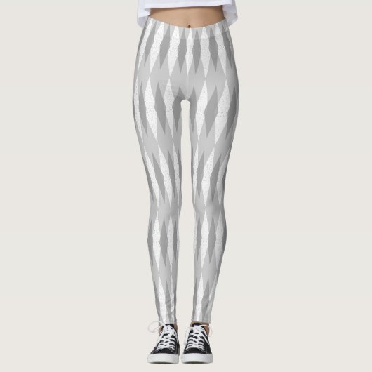 Moderne graue Raute Leggings (Vorderseite)