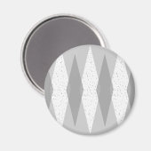 Moderne graue Raute Rundmagazin Magnet (Vorderseite/Rückseite)