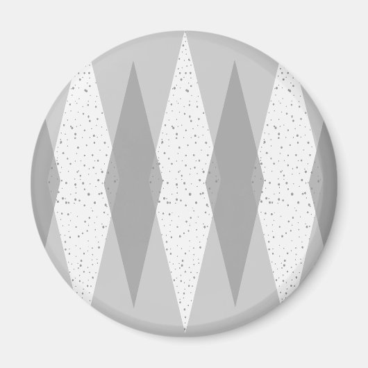 Moderne graue Raute Rundmagazin Magnet (Vorne)