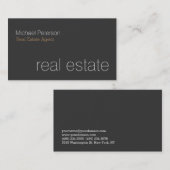 Moderne Graue Real Anwesen Agent Business Card Visitenkarte (Vorne/Hinten)