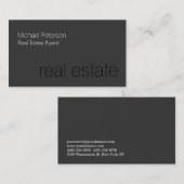 Moderne Graue Real Anwesen Agent Business Card Visitenkarte (Vorne/Hinten)