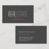 Moderne Graue Real Anwesen Standard Business Card Visitenkarte (Vorne/Hinten)