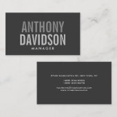 Moderne graue, riesige, fette Textkarte Visitenkarte (Vorne/Hinten)