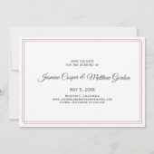 Moderne graue Rose Gold Elegantes Typografie Foto Save The Date (Rückseite)