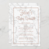 Moderne graue Rose Gold Girl Baby Sprinkle Einladung (Vorne/Hinten)