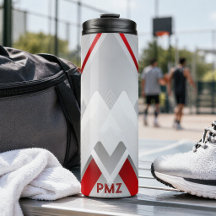 Moderne graue rote geometrische Monogramm