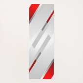 Moderne graue rote geometrische Monogramm Yogamatte (Rückseite)