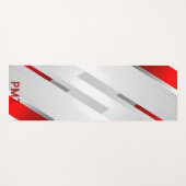 Moderne graue rote geometrische Monogramm Yogamatte (Vorderseite (Horizontal))