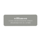 Moderne graue Rücksendeadresse mit einfachem Nachn (Vorne)