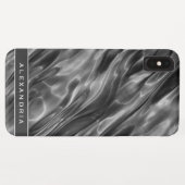 Moderne graue Satin Print | Monogramm oder Name Case-Mate iPhone Hülle (Rückseite (Horizontal))