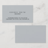 Moderne, graue Schlichte Standard-Visitenkarte Visitenkarte (Vorne/Hinten)