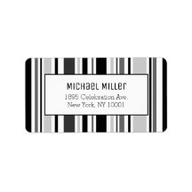 Moderne graue Schwarz-weiße Streifenmuster-Adresse