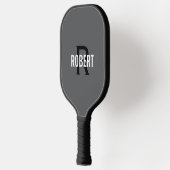 Moderne graue schwarze Monogrammnamen bedeutet pic Pickleball Schläger (Links)