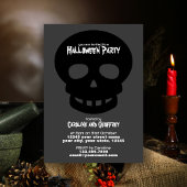 Moderne, graue schwarze Schädel Erwachsene Beängst Einladung