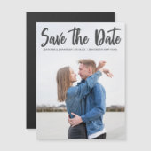 Moderne graue Script Save the Date Foto Magnet Car (Vorne/Hinten)