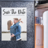 Moderne graue Script Save the Date Foto Magnet Car
