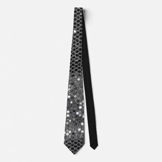 Moderne graue silberne Glitter-Glamour-Funkeln  Krawatte (Vorderseite)