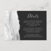 Moderne graue Silver Agate Hochzeitdetails Begleitkarte (Vorderseite)