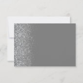 Moderne graue Silver Imitate Glitzer Edge RSVP Karte (Rückseite)