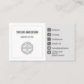 Moderne graue Social Media Visitenkarte (Vorderseite)