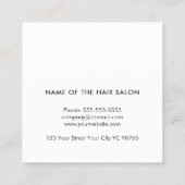 Moderne graue Streifen Imitate Goldhaarstiel Quadratische Visitenkarte (Rückseite)