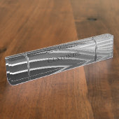 Moderne graue Streifen Namensplakette (Seite)