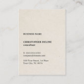 Moderne graue Textur Beige Fette Weiße Monogramm Visitenkarte (Rückseite)