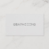 Moderne graue Typografie einfach Visitenkarte (Rückseite)