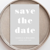 Moderne graue Typografie Save The Date