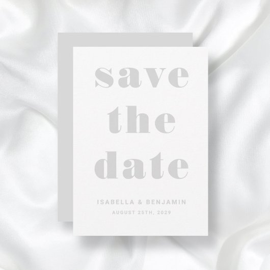 Moderne graue Typografie Save The Date