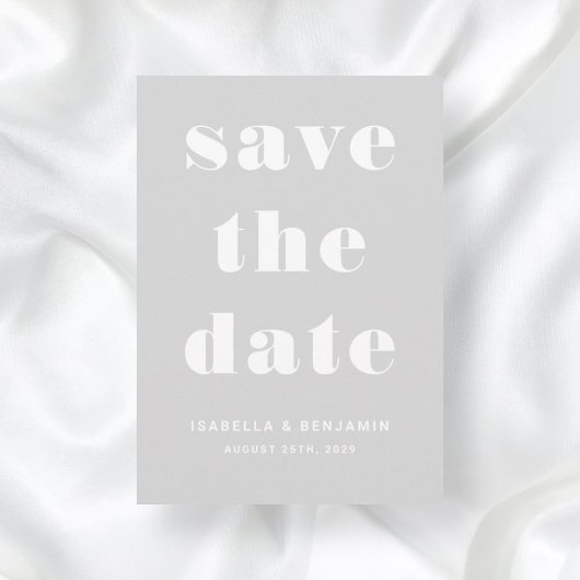Moderne graue Typografie Save The Date