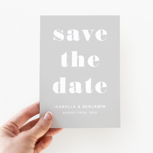 Moderne graue Typografie Save The Date