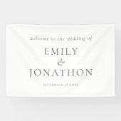 Moderne graue Typografie Willkommen bei Hochzeit Banner (Horizontal)