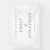 Moderne graue Typografie Willkommen bei Hochzeit Banner (Vertikal)