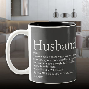 Moderne graue typografische lustige Definition des Zweifarbige Tasse