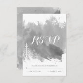 Moderne graue UAWG für Hochzeiten im Winter RSVP Karte (Vorne/Hinten)